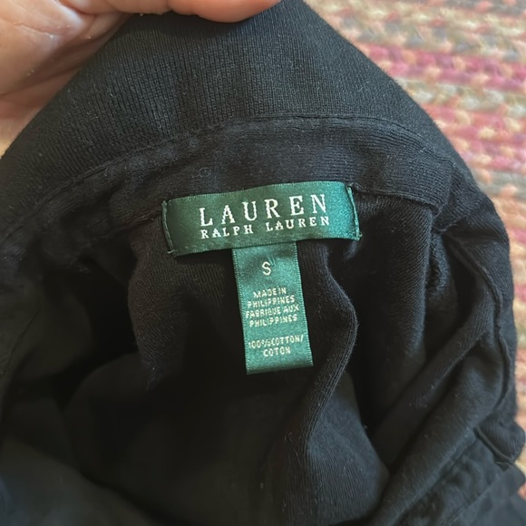 SOLD LAUREN RALPH LAUREN BLACK CLASSIC RUFFLE DETAIL POLO - Picture 2 of 4